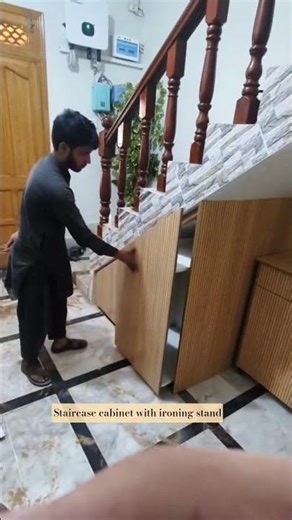 Under Stairs Cabinet Build along with ironing stand: Maximize Space! #shorts #foryou