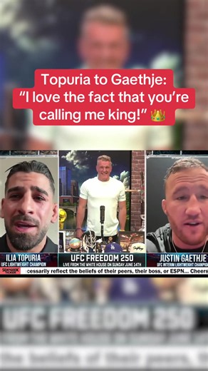 #IliaTopuria and #JustinGaethje went at it 😳 #ufc #mma #patmcafee (via @Pat McAfee Show Clips)
