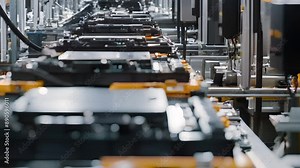 Electric vehicle battery assembly factory for sustainable and emission-free cars, trucks, and energy solutions.