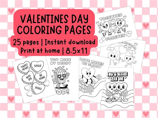 Valentine’s Day Coloring Pages | 25 Printable Valentine Coloring Sheets | Instant Download - Etsy