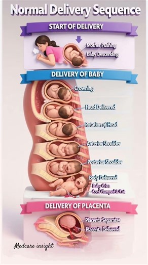 Normal delivery process: birth and placenta delivery#trending #Education #NormalDelivery #Childbirth