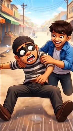 Ek chor Ne bacchi ka khana chura Liya #cartoon #shorts