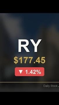 $RY ▼1.42% | Royal Bank of Canada | Wednesday, April 22nd | StokTok