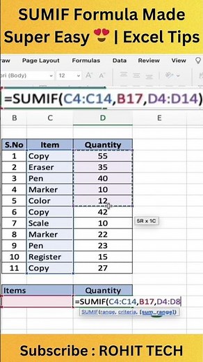 SUMIF Formula Made Super Easy 😍 | Excel Tips