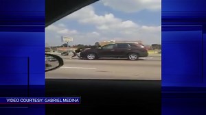 Driver, pedestrian fight caught on camera along Houston Freeway