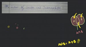 *. Law of union and Intersection:-... | Filo