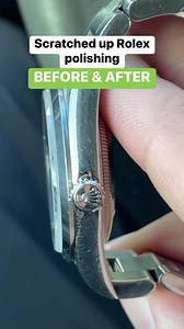 1.3M views · 8K reactions | Polishing my scratched up Rolex (before & after) 若 #rolex #watches #polishing #restoration #beforeandafter | Stevie Sells | Facebook