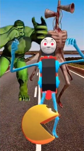 SIREN HEAD, HULK & PACMAN DANÇANDO NA ESTRADA DESERTA #shorts #sirenhead #sirenheadhulk #funny #meme