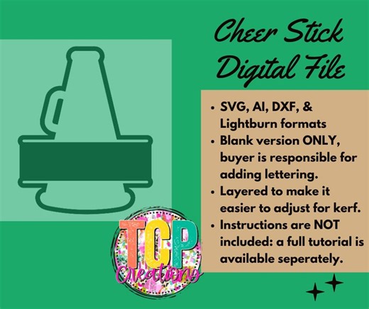 Cheer Stick Design File: Megaphone SVG DXF AI - Etsy