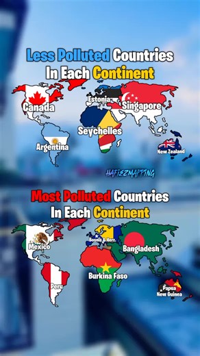 Pollution Levels in Countries by Continent