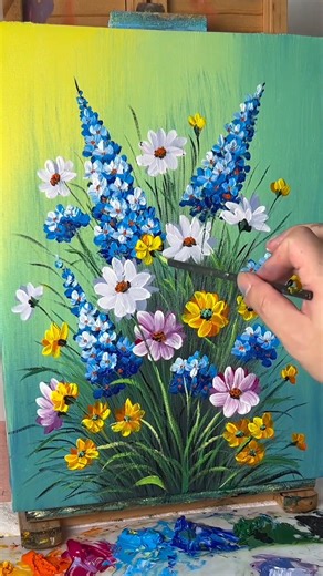 51K views · 1K reactions | How to Paint a Vibrant Wildflower Bouquet - Easy Acrylic Painting Tutorial for Beginners | Painting Skills | Facebook