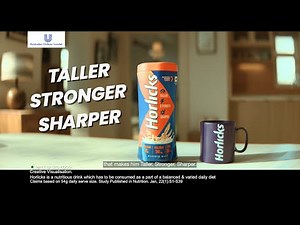Horlicks makes your child Taller, Stronger, Sharper.