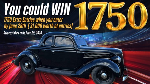 *** FINAL DAYS—Win 1750 FREE Tickets ($1,000 worth of entries) *** Enter the museum’s 1936 Ford 5-Window V-8 Coupe Sweepstakes by June 28th for your chance to WIN an additional 1750 entries! ENTER TODAY: bit.ly/FORD-FINAL-DAYS Someone is going to win this 1936 Ford, and it could be YOU! Don’t miss the chance to WIN this classic Ford with V8 performance and curvaceous 1930's Styling. This beauty is restored to perfection! Special 1750 promo ends 6/28/25, Sweepstakes ends 6/29/25 All proceeds supp