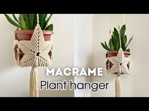 DIY Plant Hanger Macrame Tutorial star pattern