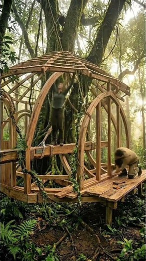 A Couple Built a Luxury Tree House to Survive in the Jungle 🌿🏡