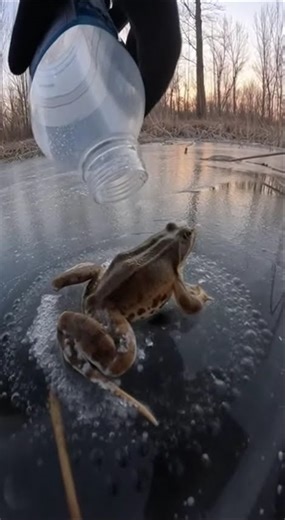 POV: Freeing a Frog Trapped in Ice