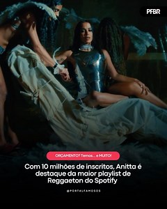 17K views · 349 reactions | Que sejam servidos os refrescos! Alem de capa dda maior playlist de Reggaeton do Spotify, Anitta também figura o topo da “Baila Reggaeton” com “ROMEO”. : Divulgação/YouTube #Anitta #Romeo | Portal Famosos Brasil | Facebook