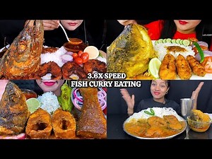 ASMR: Eating Fish curry eating challenge 😍😋 Rohu fish curry with basmati rice eating Mukbang🤤