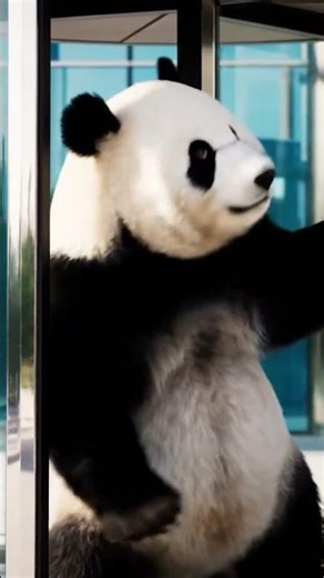 Panda Gets Trapped in a Smart Revolving Door | Funny AI Fail! | Nebula Shots