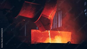 Blast furnace foundry metallurgical factory. Steel mill iron smelting process.