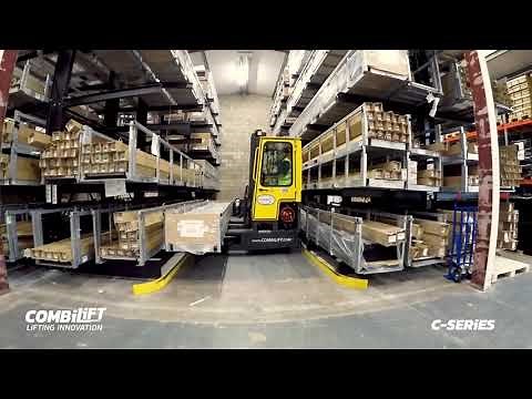 COMBi C-Series with guided aisle and telescopic forks - 4 WAY multi-directional forklift