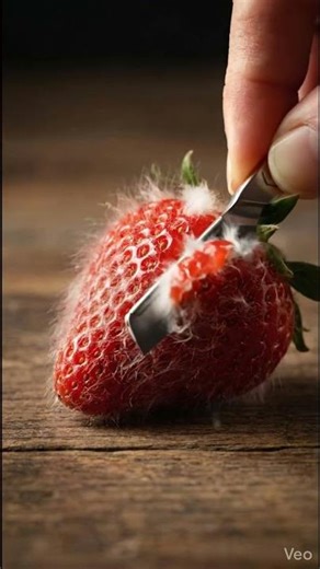 Shaving Fluffy Strawberry 🍓🪒 Oddly Satisfying ASMR #asmr #shaving #strawberry #satisfying #ai