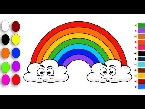 cute rainbow colour drawing easy with colour step by step drawing for beginners‪@Artworld06‬