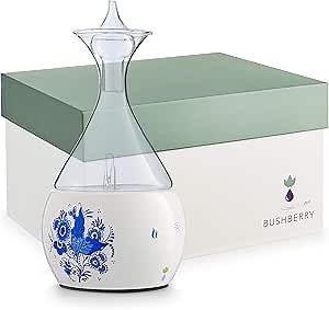 Waterless Nebulizing Essential Oil Diffuser from Ceramic & Glass, Non-Toxic Pure Scents Nebulizer, Stylish Aromatherapy Atomizer and Vaporizer for Home or Office. USB Powered. by Bushberry Mist