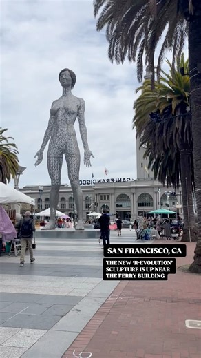 277K views · 4.5K reactions | At 45 feet tall the new ‘R-Evolution’ sculpture now stands near The Ferry Building in San Francisco, California. The steel mesh statue of a naked woman previously stood at the Burning Man festival ten years ago. | J.R. Stone ABC 7 News | Facebook