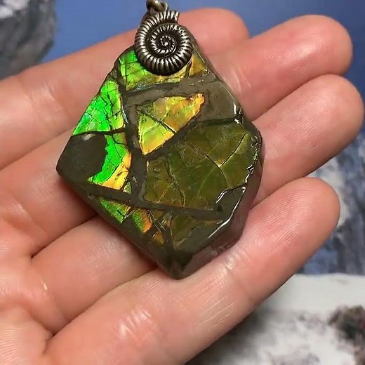 Healing Ammolite Pendant Ammonite Fossil – Natural Chakra Energy Gemstone Loose Beads Jewelries