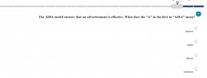 The AIDA model ensures that an advertisement is effective. What... | Filo