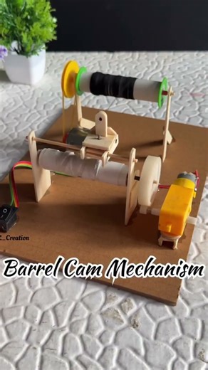 Barrel cam mechanism with ★ Dcmotor #creativity #automobile #dcmotor #experiment #electricmotor