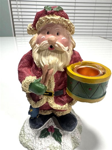 Santa Claus Candle Holder Figurine - Vintage - Etsy