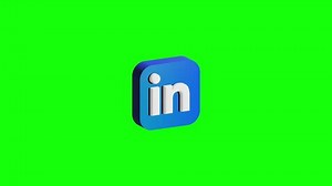 Social Media Linkedin Logo Animation Isometric 4K with Greenscreen