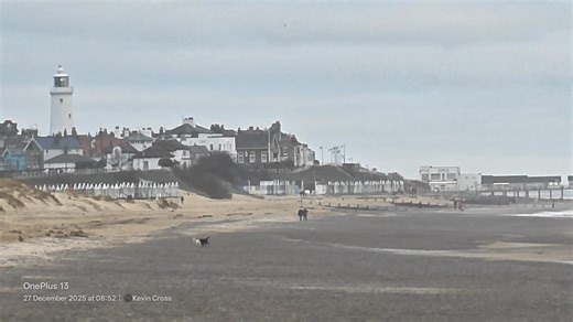 #southwold Water level is falling with low tide at 0910hrs. Overcast with cold brisk NE wind . Rough sea. | eastsuffolk