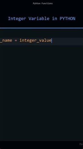 Integer variable in Python #aiwithibrar #python #ai #coding