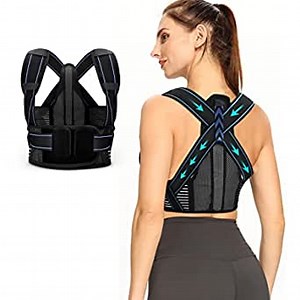 Posture Corrector for Women and Men, Back Brace Adjustable and Breathable Posture Correction, Posture Support Straightener for Back, Neck, and Shoulder, Posture Improvement & Pain Relief Large