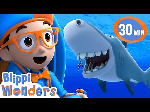 Blippi Meets An Ocean Shark Dentist! | Blippi Wonders | Educational Cartoons for Kids