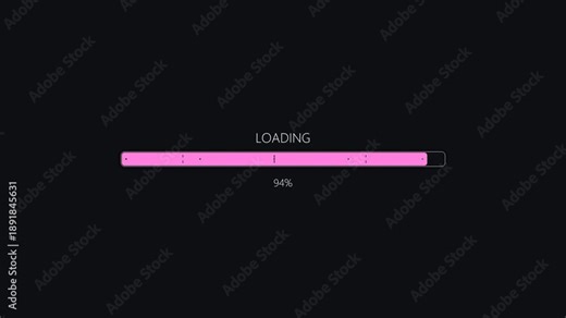 Loading progress bar animation for video editing tool or web design software in a simple and functional layout displaying percentage completion