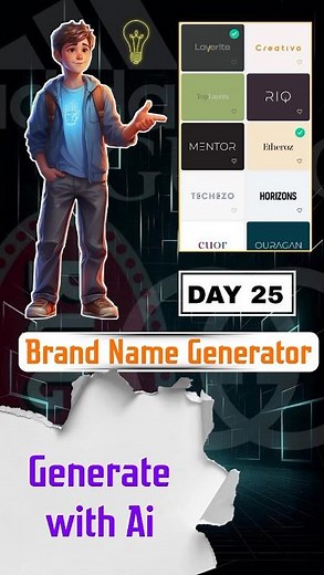 Day 25/50 : Brand name ideas | Generate Name for your startup & Business |#techtips #aitools