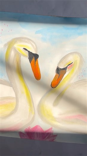 Swan drawing easy | step-by-step process 🦢#swan#love#art#ytshorts#music