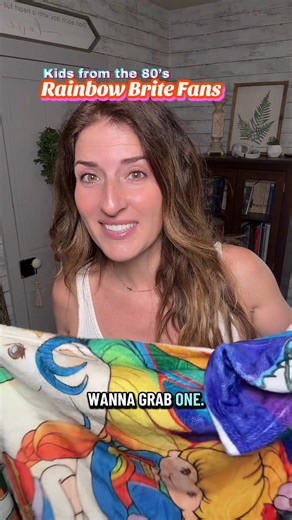 This Rainbow Brite blanket brings back so many good childhood memories!!! #rainbowbritefans #kidsfromthe80s #retroblanket #rainbowbriteblanket #retrocartoonblanket