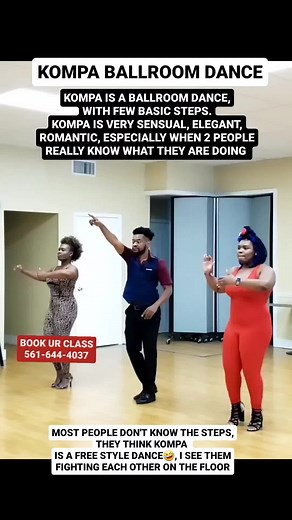 KOMPA IS A BALLROOM DANCE, WITH FEW BASIC STEPS, WITH STRUCTURES, DISCIPLINES, LIKE ANY OTHER BALLROOM DANCE. KOMPA IS VERY SENSUAL, ELEGANT, ROMANTIC, ESPECIALLY WHEN 2 PEOPLE REALLY KNOW WHAT THEY ARE DOING.. . KOMPA IS NOT A FREE STYLE DANCE, WHEN PEOPLE THINK AND BELIEVE, THEY CAN DO WHATEVER THEY WANT. WHEN 2 PEOPLE HAVE TO HOLD HANDS TOGETHER, TO DANCE, THERE IS ALWAYS PROTOCOLS, ETHICS TO FOLLOW, BCUZ THEY HAVE TO UNDERSTAND EACH OTHER, AND SPEAK THE SAME LANGUAGE, THIS IS WHY, PEOPLE HAV