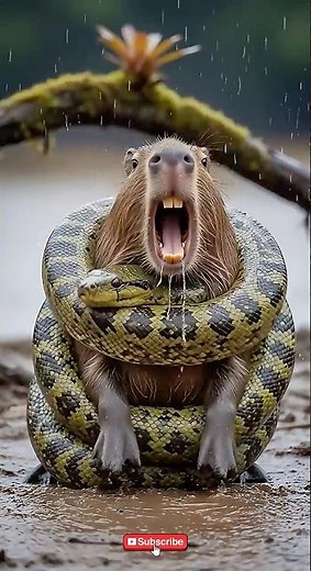 Capybara vs Anaconda Ends Mid Air ‼️ Harpy Eagle Lifts Snake and Frees Prey #animals #wildlife