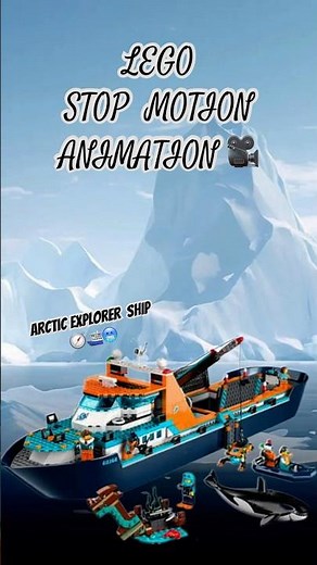 LEGO Arctic Explorer Ship in Slow Motion ❄️🚢 #stopmotion #stopmotionanimation #legocity #60368