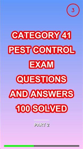 Category 41 Pest Control EXAM QUESTIONS AND ANSWER