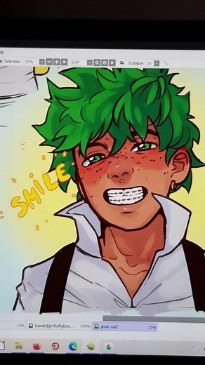 i love his crooked teeth but braces are amazing too #bokunoheroacademia #myheroacademia #bnha #mha #anime #deku #izuku #bakugou #art #fanart #ochako
