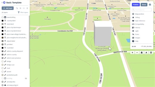 如何在 Mapbox Studio 中为 3D 建筑定义样式？（缩放篇）