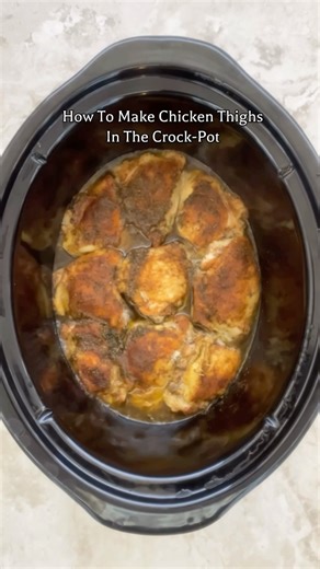Crockpot Chicken Thighs #slowcooker #crockpot #chickenthighrecipes
