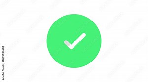 tick Animated. check mark, succesfully done, approved sign, tick icon transparent background 4K
